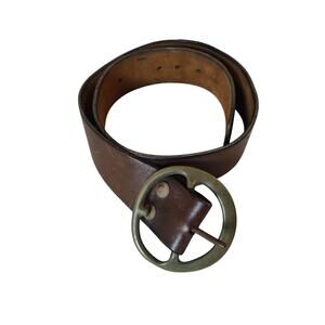 Vintage North & Judd Thick Brown Leather Belt Unique One of A Kind